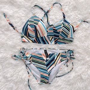 AdoreMe swim. Top is Large. Bottom is small.